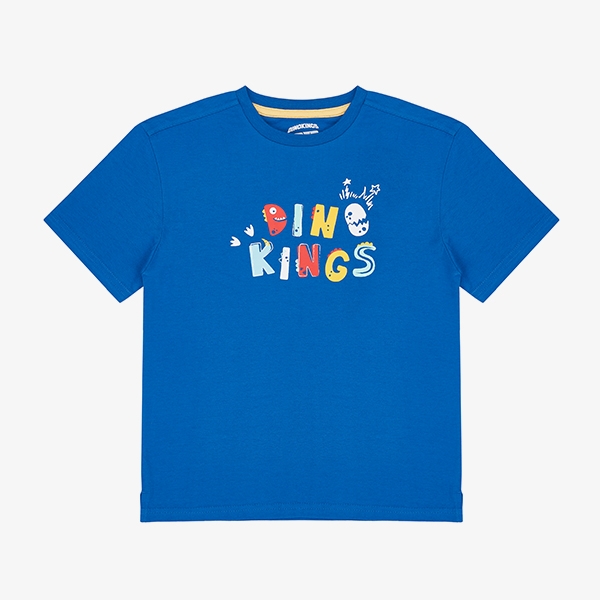 디노 반팔 티셔츠 레터링 (블루)